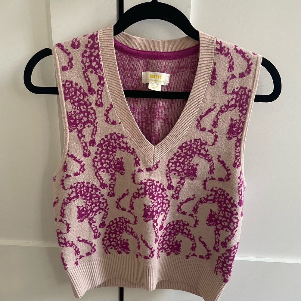 Maeve anthropology leopard vest